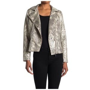 Philosophy Snakeskin Leather Jacket - Gray
